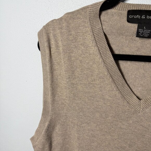 Croft & Barrow Mens Brown Sweater Vest Sz Large 100% Cotton Smart Casual Office - Picture 4 of 9